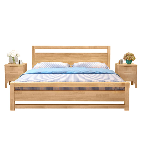 Manželská postel, 160x200, masivní dřevo, přírodní, SHEILA Manželská postel, 160x200, masivní dřevo, přírodní, SHEILA