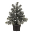 Stromek v květináči - 40 cm, umělý smrček, zelený, jemně ojíněný