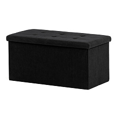 Taburet s úložným prostorem, černá, manšestrová látka, TAB-472 BK6 Taburet s úložným prostorem, černá, manšestrová látka, TAB-472 BK6