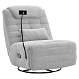 Luxusní otočné křeslo, houpací, světle šedá, UMBRO
