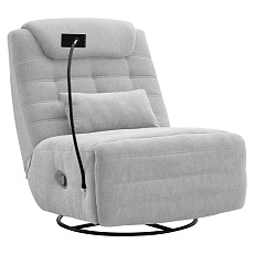 Luxusní otočné křeslo, houpací, světle šedá, UMBRO