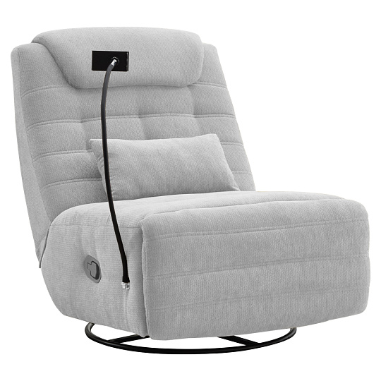 Luxusní otočné křeslo, houpací, světle šedá, UMBRO