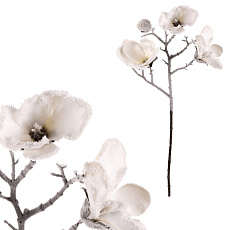 Magnolie - umělá řezaná, bílá se zasněžením Magnolie - umělá řezaná, bílá se zasněžením