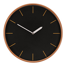 Hodiny nástěnné - pr. 32 cm, MDF a dřevěný rám, černé