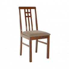Židle, tmavý dub /látka šedobéžová, SILAS