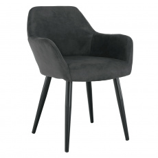 Designové křeslo, látka s efektem broušené kůže, šedá / černá, LACEY Designové křeslo, látka s efektem broušené kůže, šedá / černá, LACEY