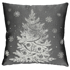 Polštář s výplní - šedý vánoční motiv, 100% polyester, 45 x 45 cm Polštář s výplní - šedý vánoční motiv, 100% polyester, 45 x 45 cm