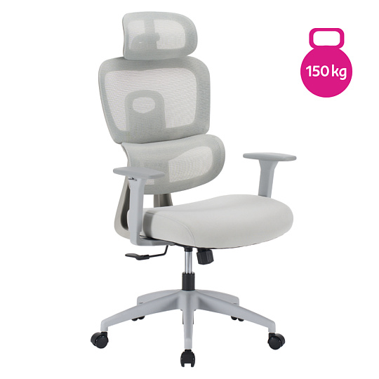 Kancelářské křeslo, světle šedá/šedá, nosnost 150 kg, ERMEN Kancelářské křeslo, světle šedá/šedá, nosnost 150 kg, ERMEN