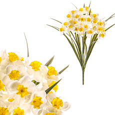 Narcis - umělá kytice, bílá barva