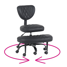 Ergonomická klekačka, černá ekokůže/černá, SAMER Ergonomická klekačka, černá ekokůže/černá, SAMER