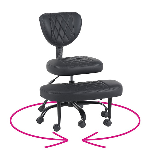 Ergonomická klekačka, černá ekokůže/černá, SAMER Ergonomická klekačka, černá ekokůže/černá, SAMER