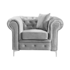 Luxusní křeslo, světle šedá Velvet látka, ROMANO Luxusní křeslo, světle šedá Velvet látka, ROMANO