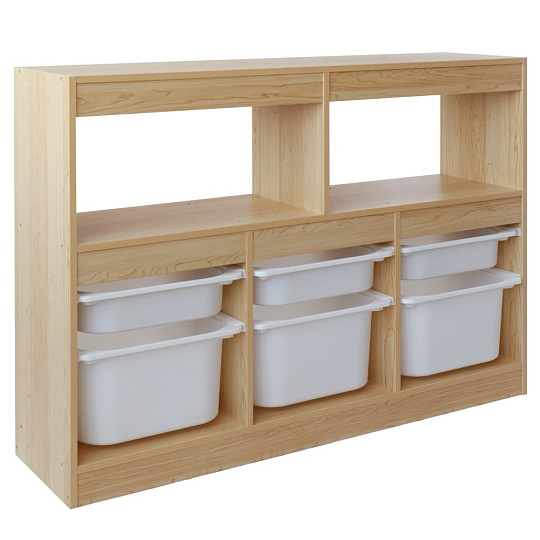 Organizér s úložnými boxy, dub/bílá, TRIVIX