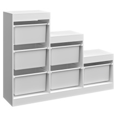 Regál pyramida, bílá, TRINIS