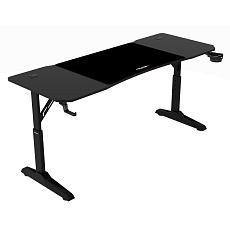 Pevný herní stůl 160x60cm, výběr výšky, melamin, carbon, LT-H1116 BK Pevný herní stůl 160x60cm, výběr výšky, melamin, carbon, LT-H1116 BK