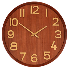 Hodiny nástěnné - pr. 60 cm, dřevo a MDF, imitace dýhy