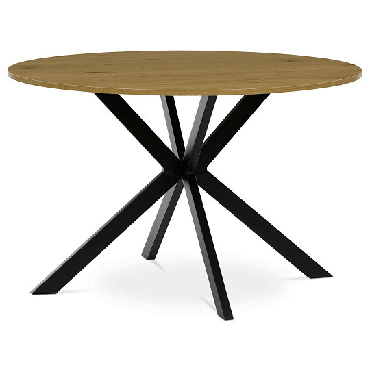 Kulatý jídelní stůl 120x120cm, mdf, divoký dub, HT-F4120 OAK