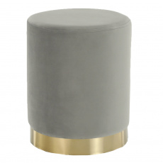 Taburet, šedá Velvet látka/gold chrom-zlatá, ALAZ Taburet, šedá Velvet látka/gold chrom-zlatá, ALAZ