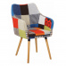 Křeslo, barevný patchwork / buk, LANDOR