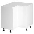 Spodní rohová skříňka, bílá / bílá extra vysoký lesk, AURORA D90N