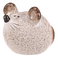 Myš - keramická figurka, vel. S, barva krémová Myš - keramická figurka, vel. S, barva krémová