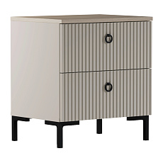 Noční stolek, šedohnědá Taupe/dub silverjack, DOMCA 2S