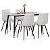 Jídelní set s 4 židlemi, 130x70x76cm, keramika, mramor, ASE-1038 WT2