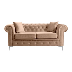 Luxusní rozkládací 2-sed, světle hnědá Velvet látka, ROMANO Luxusní rozkládací 2-sed, světle hnědá Velvet látka, ROMANO