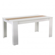 Jídelní stůl, bílá / dub sonoma, 140x80 cm, RADIM NEW