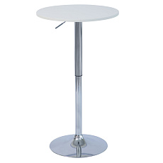 Barový stůl s nastavitelnou výškou, bílá, průměr 60 cm, BRANY 3 NEW Barový stůl s nastavitelnou výškou, bílá, průměr 60 cm, BRANY 3 NEW