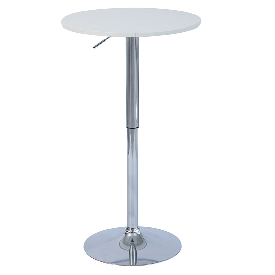 Barový stůl s nastavitelnou výškou, bílá, průměr 60 cm, BRANY 3 NEW Barový stůl s nastavitelnou výškou, bílá, průměr 60 cm, BRANY 3 NEW