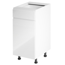 Spodní skříňka, bílá / bílá extra vysoký lesk, levá, AURORA D40S1 Spodní skříňka, bílá / bílá extra vysoký lesk, levá, AURORA D40S1