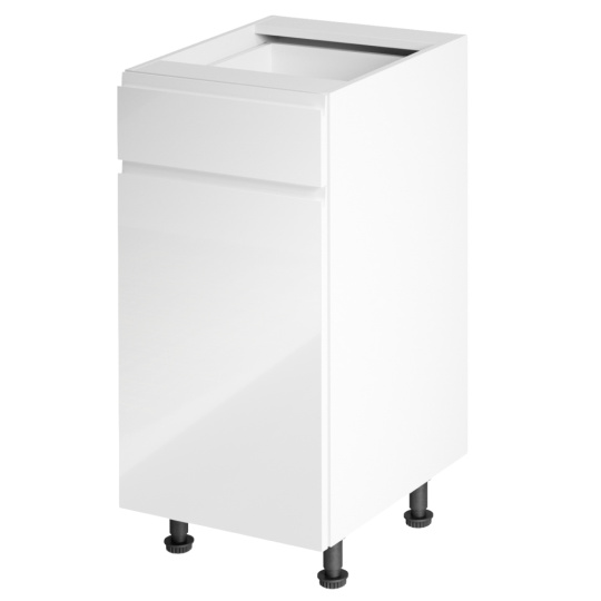 Spodní skříňka, bílá / bílá extra vysoký lesk, levá, AURORA D40S1 Spodní skříňka, bílá / bílá extra vysoký lesk, levá, AURORA D40S1
