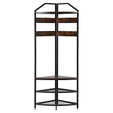 Věšák, dub rustikál/černá, ELVIRO