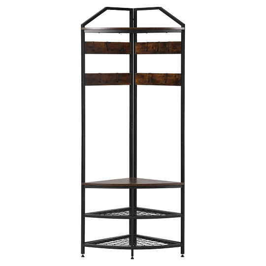 Věšák, dub rustikál/černá, ELVIRO