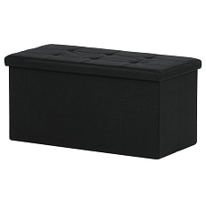 Taburet s úložným prostorem, černá, látka, TAB-462 BK2 Taburet s úložným prostorem, černá, látka, TAB-462 BK2