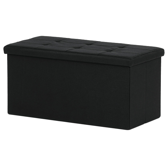 Taburet s úložným prostorem, černá, látka, TAB-462 BK2 Taburet s úložným prostorem, černá, látka, TAB-462 BK2