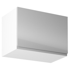 Horní skříňka, bílá / šedý extra vysoký lesk, AURORA G60K