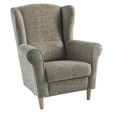 Křeslo ušák, šedobéžová Taupe látka Coral, CHARLOT