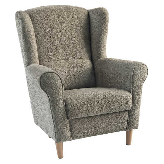 Křeslo ušák, šedobéžová Taupe látka Coral, CHARLOT