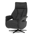 Relaxační křeslo, elektrické zabudované ovládání, šedá, látka, TV-B3973 GREY2