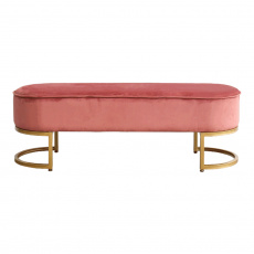 Designová lavice, růžová Velvet látka / gold chrom-zlatý, MIRILA Designová lavice, růžová Velvet látka / gold chrom-zlatý, MIRILA