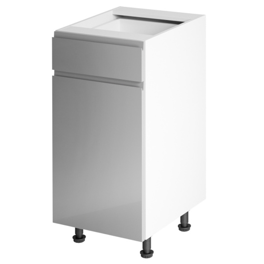 Spodní skříňka, bílá / šedá extra vysoký lesk, levá, AURORA D40S1 Spodní skříňka, bílá / šedá extra vysoký lesk, levá, AURORA D40S1