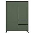 Komoda, smoke zelená/černá, LONGY REG2D1S1K