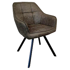 Otočné jídelní křeslo, zelená látka s efektem broušené kůže, SAMANTA