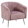 Designové křeslo, růžová Velvet látka/chrom-stříbrný, BAGY