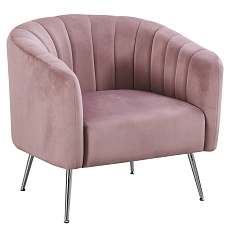 Designové křeslo, růžová Velvet látka/chrom-stříbrný, BAGY