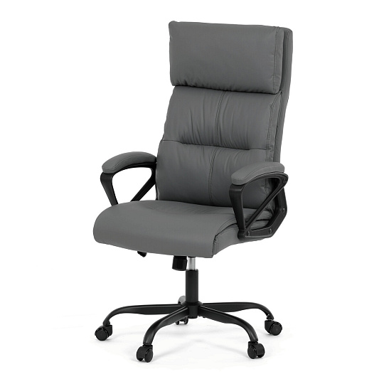 Kancelářské křeslo, houpací mechanismus, šedá ekokůže, KA-Y346 GREY