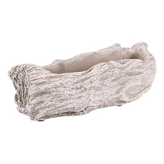 Obal na květiny - beton, vykotlaný kmen, vel. M, šedo-bílý Obal na květiny - beton, vykotlaný kmen, vel. M, šedo-bílý