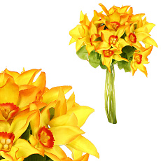 Narcis - umělá kytice, barva žluto-oranžová